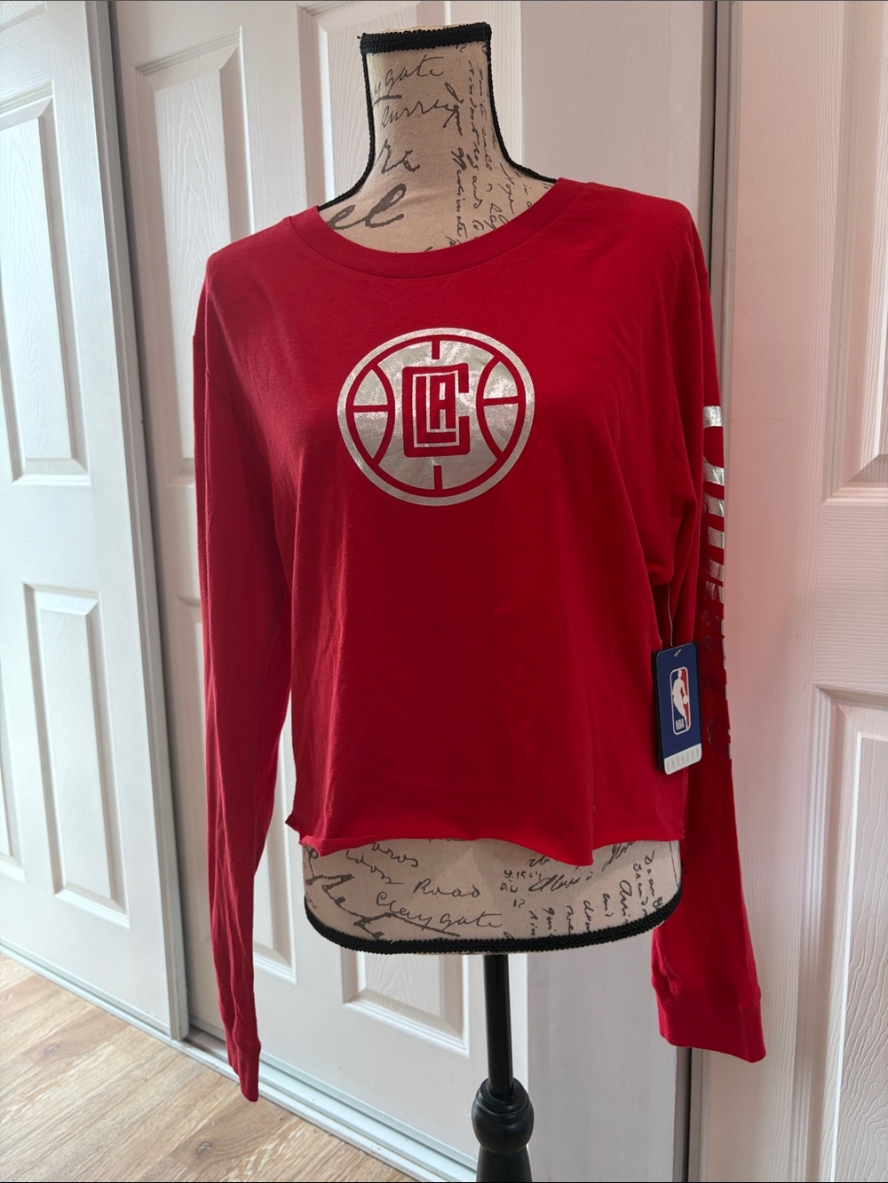 NBA Official Red Long Sleeve Los Angeles Clippers Tee Women’s Medium New Era